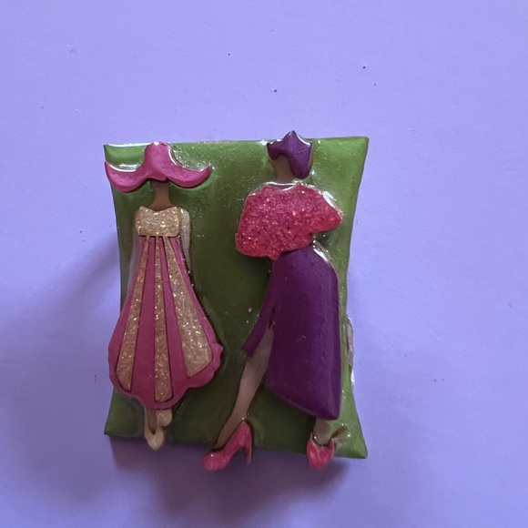 Woman Pins by Lucinda 2" x 1.25"  Dressed Lady - Picture 7 of 8